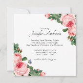 Invitation de douche de rose rose blushante (Dos)