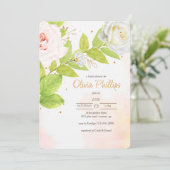 Invitation de douche de roses en fleurs (Debout devant)