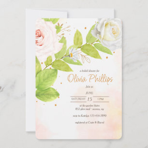 Invitation de douche de roses en fleurs