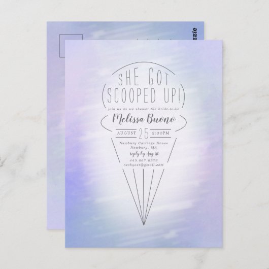 Invitation de douche de thème de crème glacée rama (Devant / Derrière)