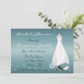 Invitation de douche de turquoise de robe de (Debout devant)