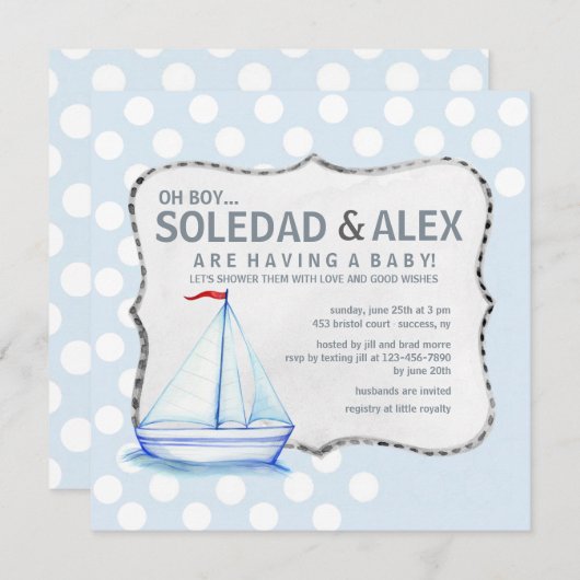 Invitation de douche de voilier (Devant / Derrière)