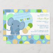 Invitation de douche d'éléphant de bébé (Devant / Derrière)