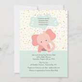 Invitation de douche d'éléphant de bébé (Devant)