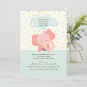 Invitation de douche d'éléphant de bébé (Debout devant)