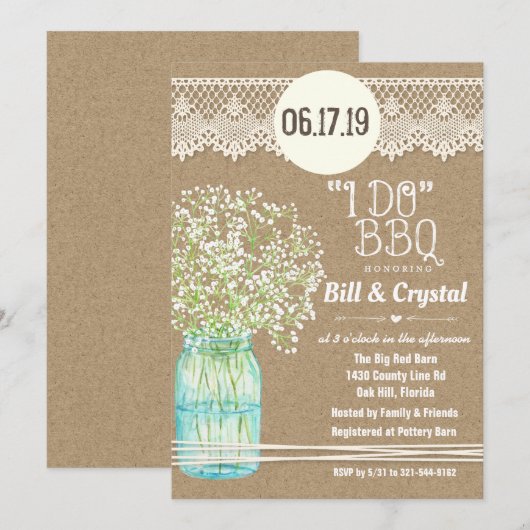 Invitation de douche d'engagement de BBQ JE FAIS (Devant / Derrière)