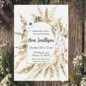 Invitation de douche d'herbe de Pampas florale