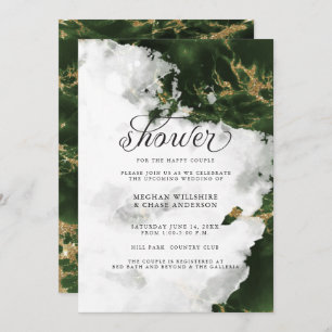 Invitation de douche Emerald Green Watercolor Ge
