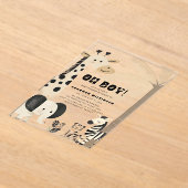 Invitation de douche en acrylique pour bébé garçon (Poser)