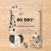 Invitation de douche en acrylique pour bébé garçon (Recto)