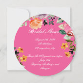 INVITATION DE DOUCHE EN PONTON FLORALE ROSE (Devant)