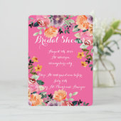 INVITATION DE DOUCHE EN PONTON FLORALE ROSE (Debout devant)