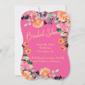 INVITATION DE DOUCHE EN PONTON FLORALE ROSE (Devant)