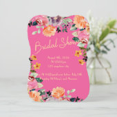 INVITATION DE DOUCHE EN PONTON FLORALE ROSE (Debout devant)