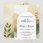 Invitation de douche en terre cuite moderne & Sage (Devant / Derrière)