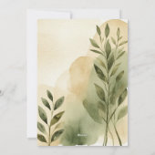 Invitation de douche en terre cuite moderne & Sage (Dos)