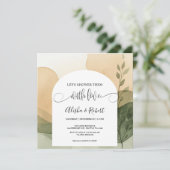 Invitation de douche en terre cuite moderne & Sage (Debout devant)