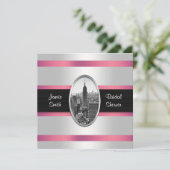 INVITATION de douche ESB rose blanc (Debout devant)