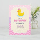 Invitation de douche fille canard en caoutchouc (Debout devant)