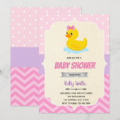 Invitation de douche fille canard en caoutchouc (Devant / Derrière)