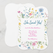 INVITATION DE DOUCHE fleur sauvage COLORÉE (Devant / Derrière)