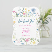 INVITATION DE DOUCHE fleur sauvage COLORÉE (Debout devant)