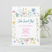 INVITATION DE DOUCHE fleur sauvage COLORÉE (Debout devant)