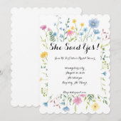 INVITATION DE DOUCHE fleur sauvage COLORÉE (Devant / Derrière)