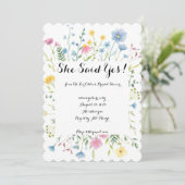INVITATION DE DOUCHE fleur sauvage COLORÉE (Debout devant)