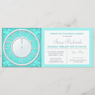 Invitation de douche Floral Around the Clock Teal