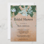 Invitation de douche florale à feuilles naturelles (Devant)