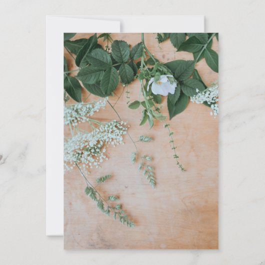 Invitation de douche florale à feuilles naturelles (Dos)
