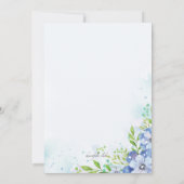 Invitation de douche florale bleue (Dos)