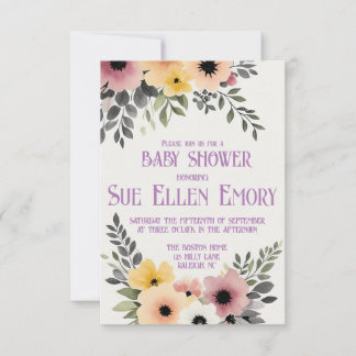 INVITATION DE DOUCHE FLORALE BOHO