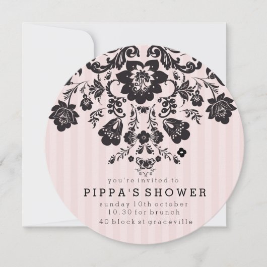 Invitation de douche florale Chic Parisien (Devant)