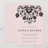 Invitation de douche florale chic parisienne (Devant / Derrière)