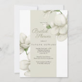 Invitation de douche florale Écru (Devant)