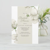 Invitation de douche florale Écru (Debout devant)