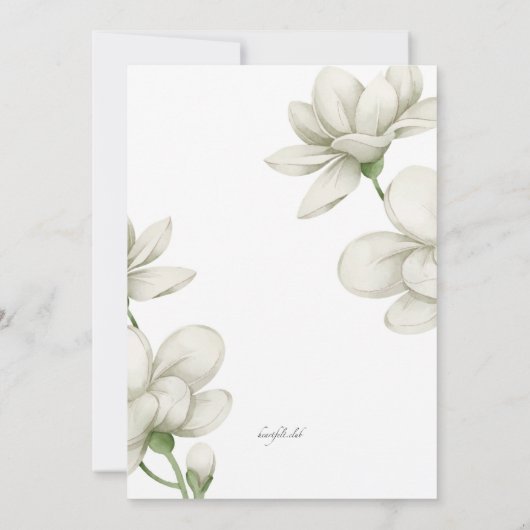 Invitation de douche florale Écru (Dos)