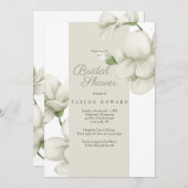 Invitation de douche florale Écru (Devant / Derrière)