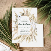 Invitation de douche Florale Herbe de Pampas
