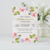 Invitation de douche Florale Rose Rustique sur Boi (Debout devant)