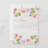 Invitation de douche Florale Rose Rustique sur Boi (Dos)