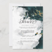 Invitation de douche | Géode Turquoise Smokey (Devant)