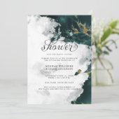 Invitation de douche | Géode Turquoise Smokey (Debout devant)