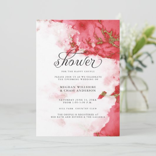 Invitation de douche | Géographie d'aquarelle de c (Debout devant)