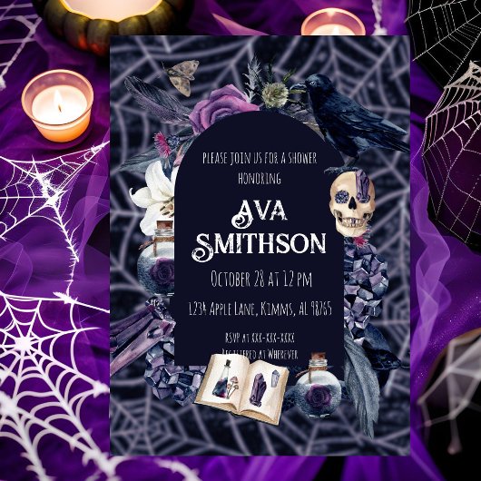 Invitation de douche Goth vintage