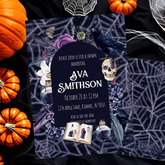 Invitation de douche Goth vintage