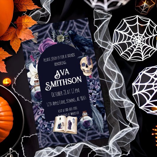 Invitation de douche Goth vintage