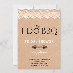Invitation de douche Kraft I do Bbq